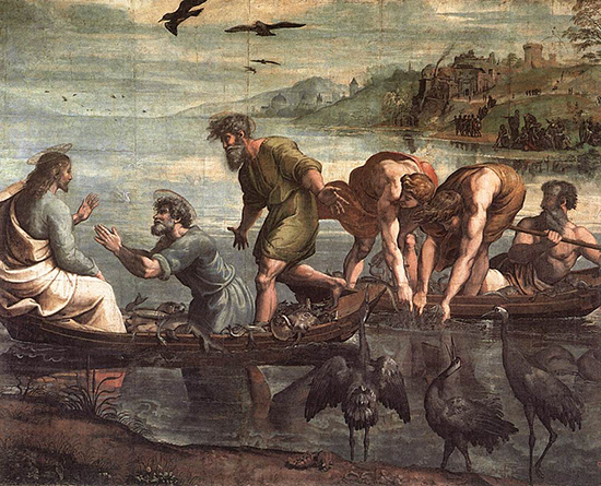 The miraculous draught of fishes by Raphael, c. 1515, Victoria & Albert Museum, London, England