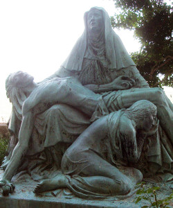 Bronze Pieta outside the entrance to the Cave of Saint Mary Magdalene - La Sainte-Baume