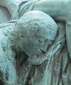 Bronze Pieta at La Sainte-Baume - Saint Mary Magdalene at the feet of Jesus