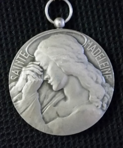 Saint Mary Magdalene Medal - French Silver over Bronze - 2 3/8" diameter