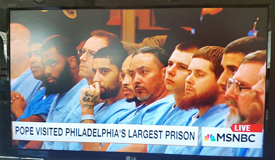 Inmates at Curran-Fromhold Correctional Facility with Pope Francis